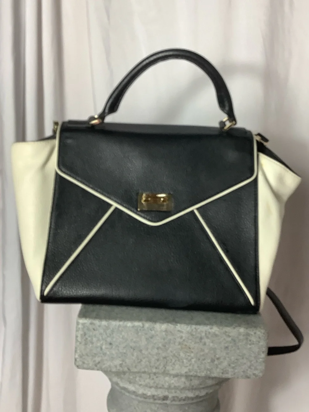 Kate Spade Black & Cream Top-Handle Satchel
